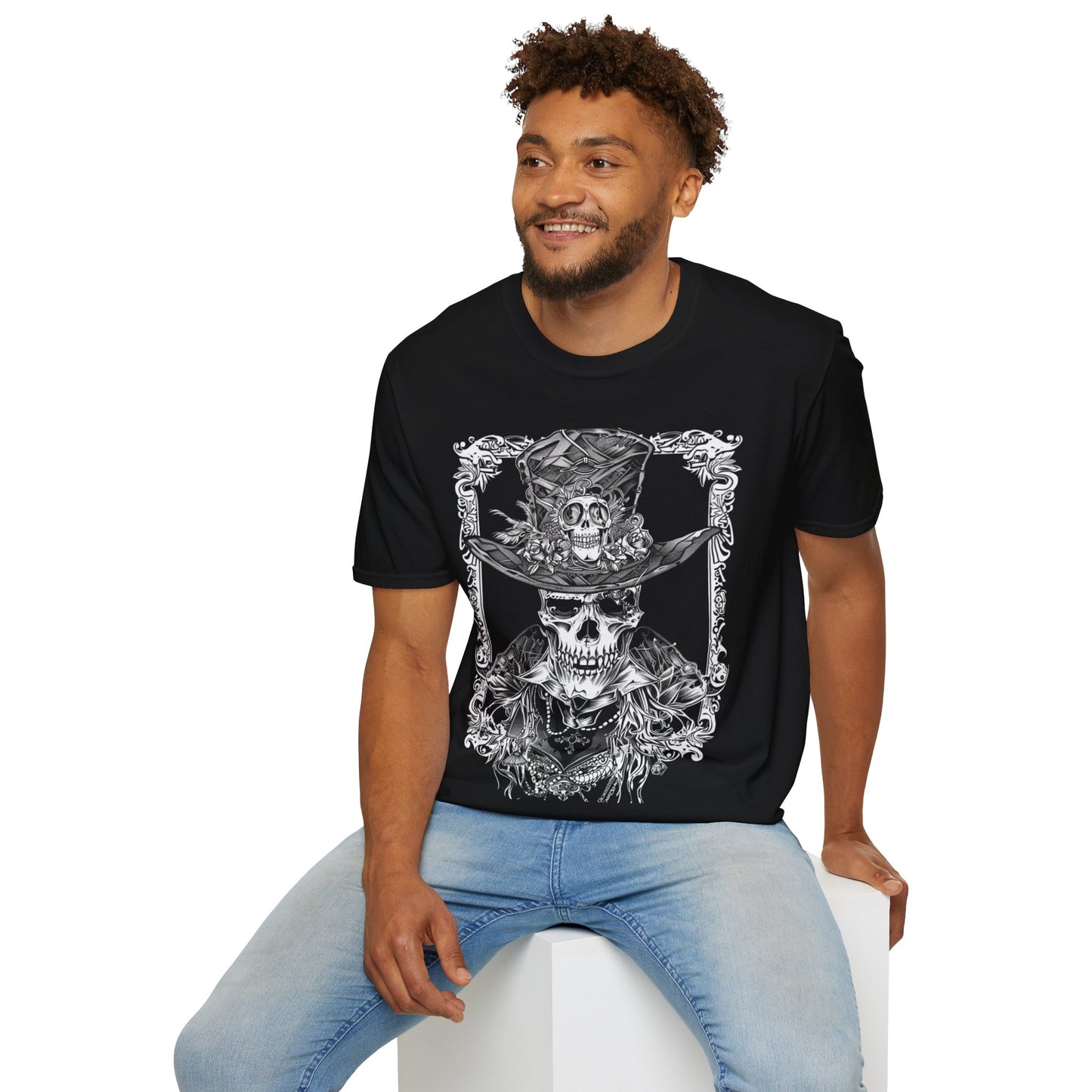 Grim Top Hat, Death Metal Tee, Goth Tee, Horror Tee