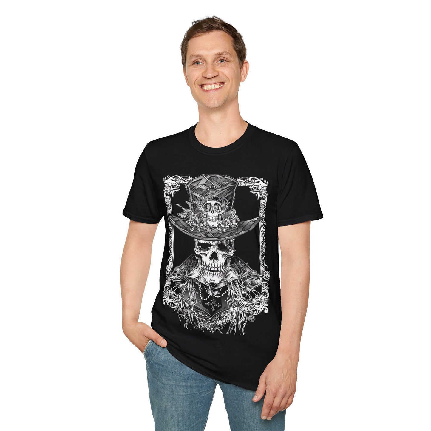 Grim Top Hat, Death Metal Tee, Goth Tee, Horror Tee