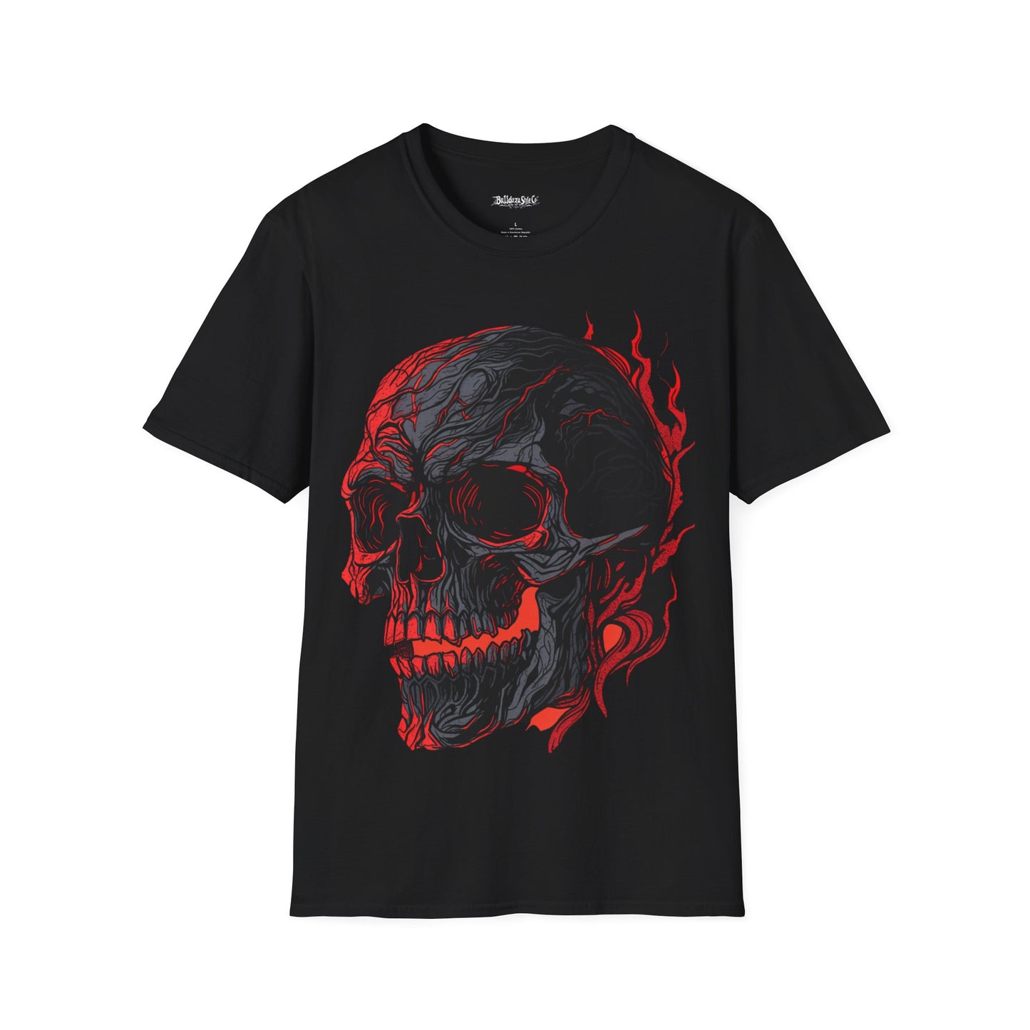 Infernal Skullflame, Death Metal Tee, Goth Tee, Horror Tee