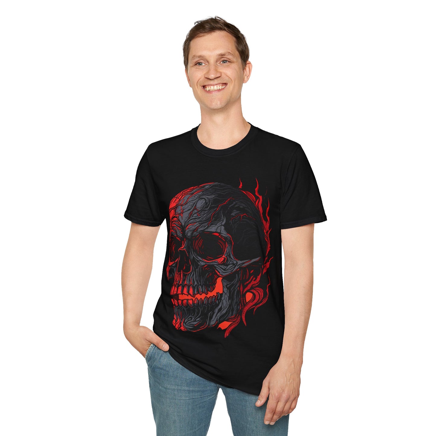 Infernal Skullflame, Death Metal Tee, Goth Tee, Horror Tee