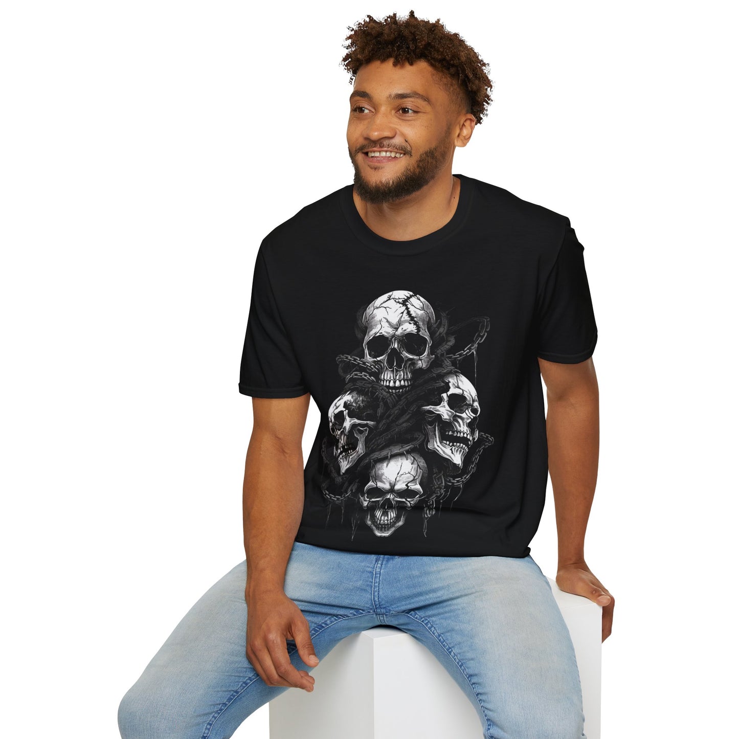 Sinister Skull 80, Gothic Style Tee, Death Metal, Goth, Grunge, Metal, Punk, Emo, Rock, Horror, Style, Bold