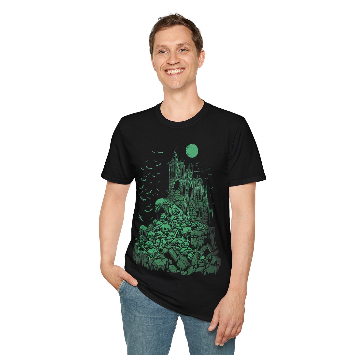 Moonlit Ruins, Death Metal Tee, Goth Tee, Horror Tee