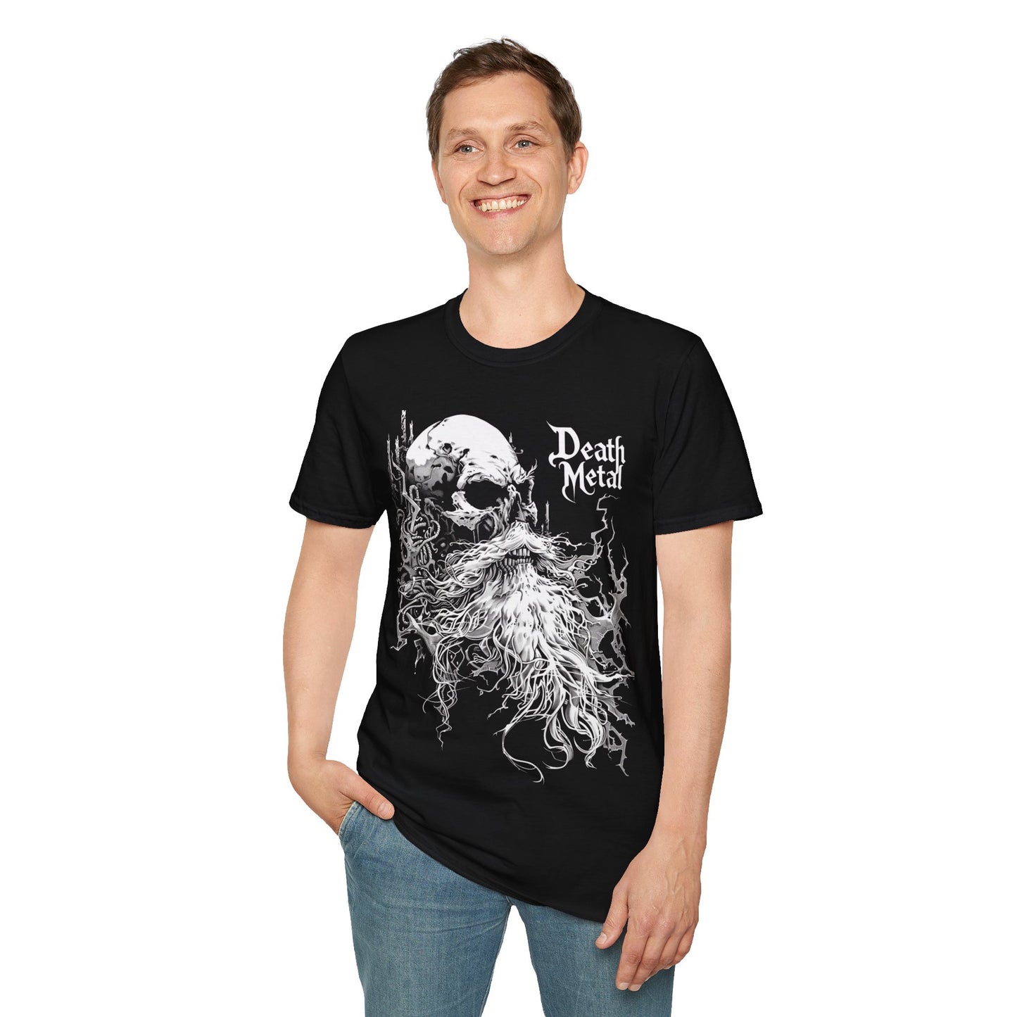 Bearded Skull, Death Metal Tee, Goth Tee, Horror Tee