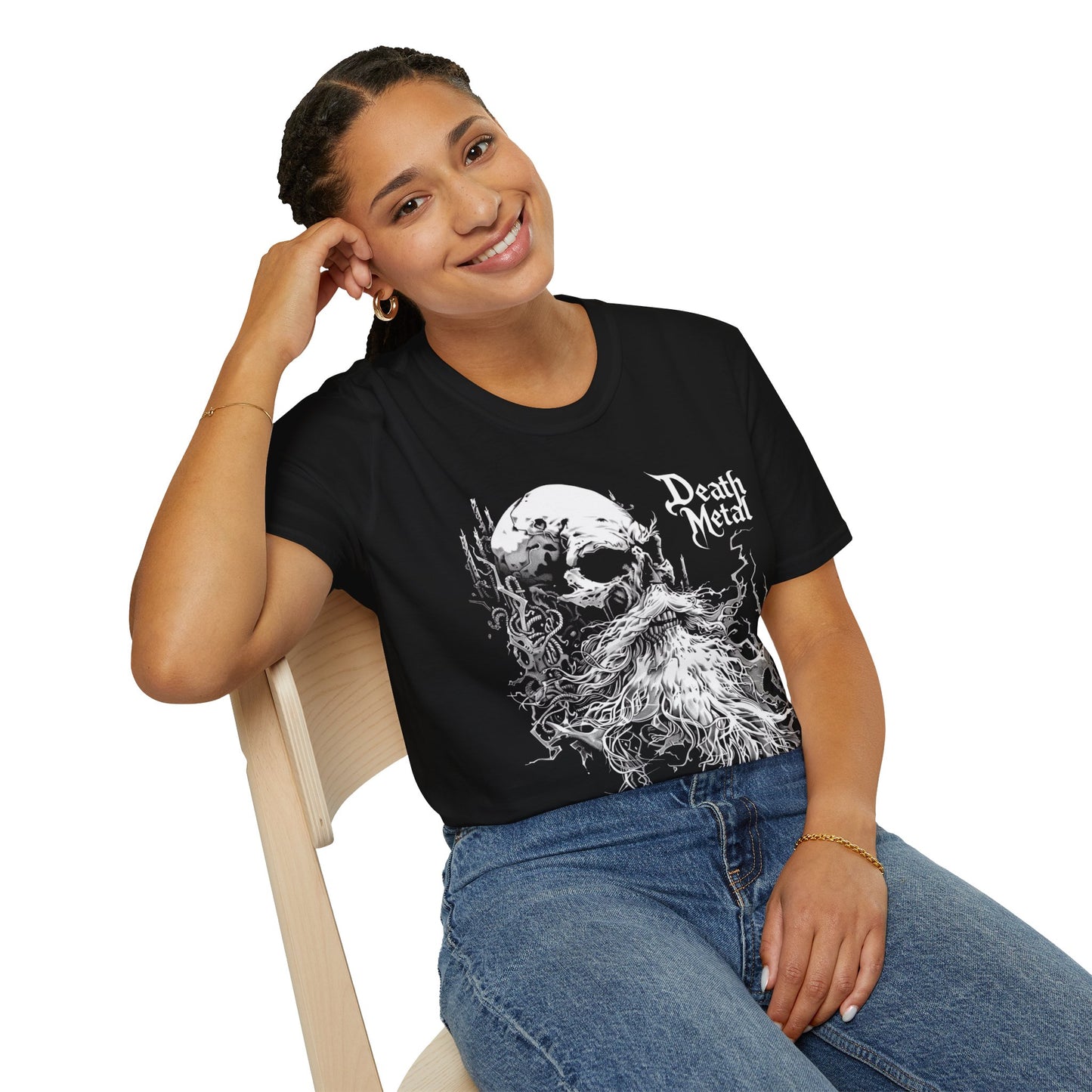 Bearded Skull, Death Metal Tee, Goth Tee, Horror Tee