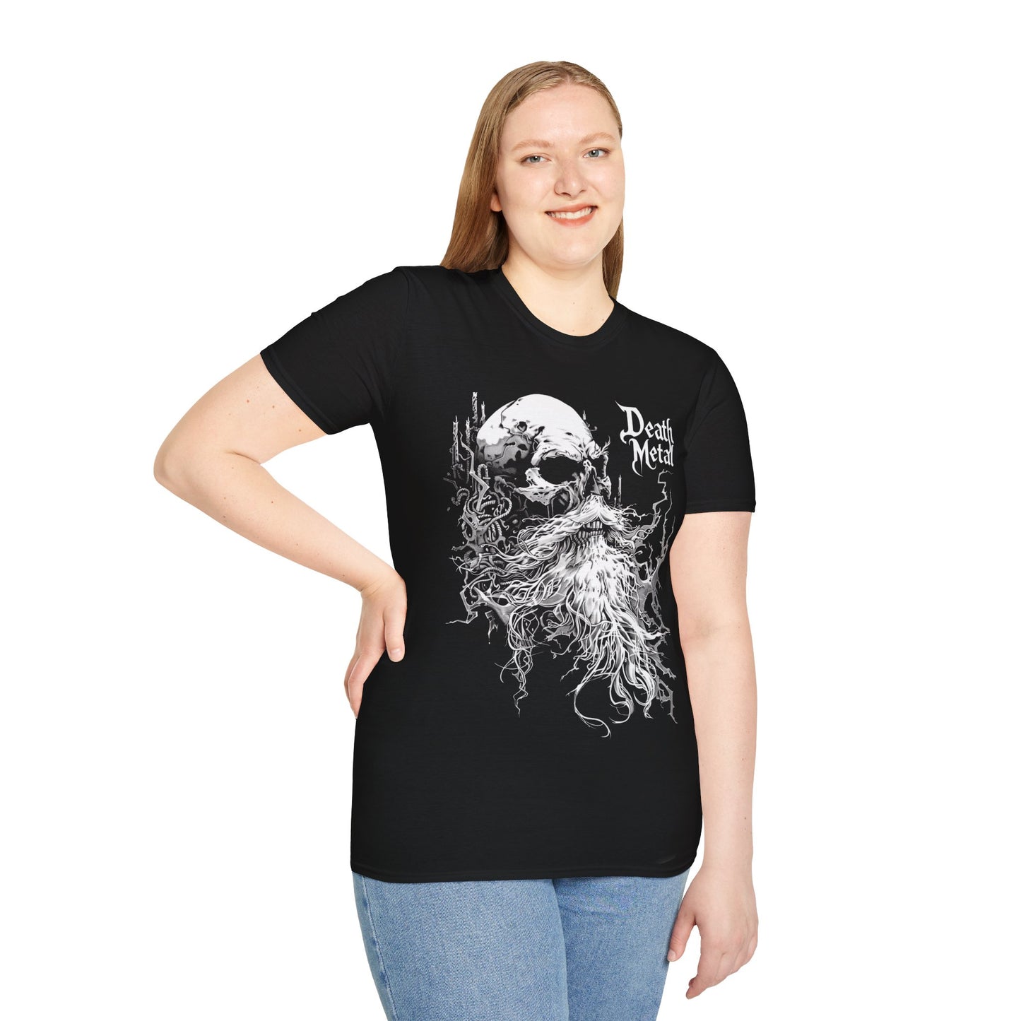 Bearded Skull, Death Metal Tee, Goth Tee, Horror Tee