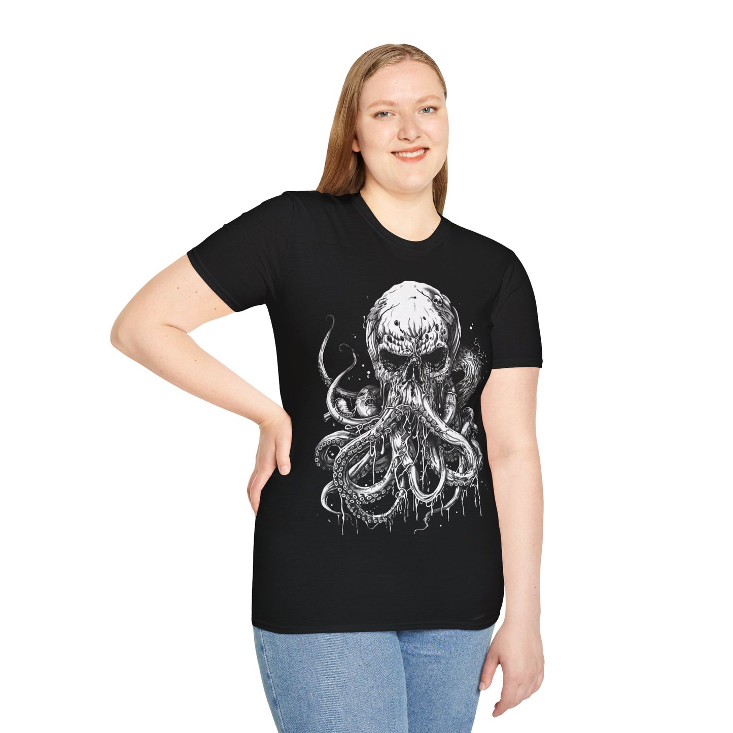 Kraken Skull, Death Metal Tee, Goth Tee, Horror Tee