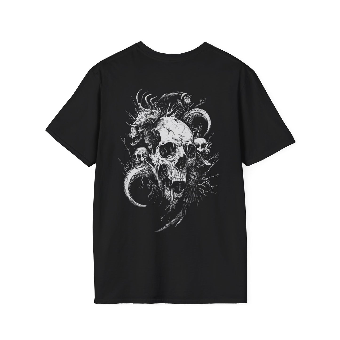 Infernal Skull, Death Metal Tee, Goth Tee, Horror Tee