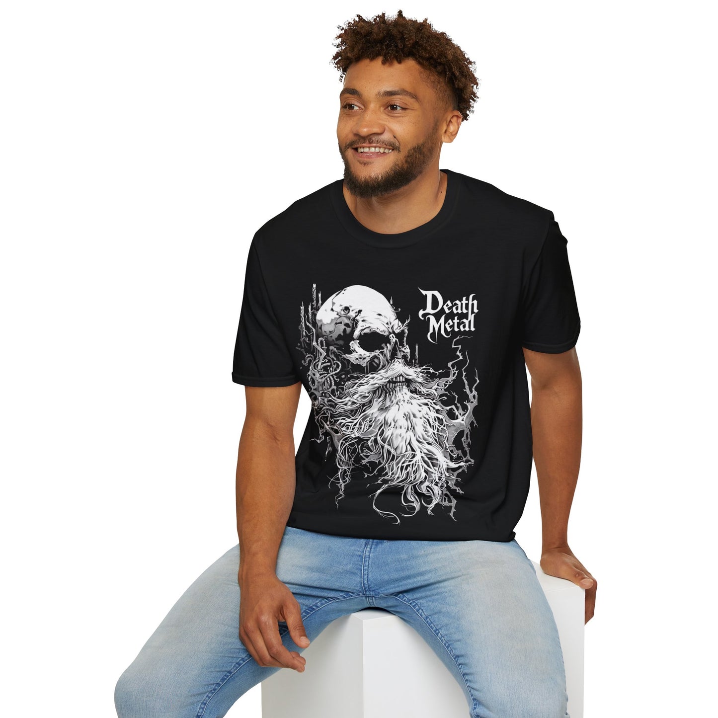 Bearded Skull, Death Metal Tee, Goth Tee, Horror Tee